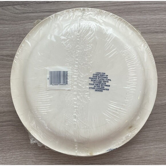 Vintage Dixie Floral 9 Inch Cut Resistant Paper Plates Sealed 50 Plates - Picture 3 of 5